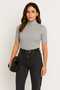Women's Short Sleeve Half High Neck Bodysuit