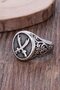 Silver Color Sword Figured Adjustable Steel Men's Ring - 2