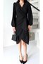 Black Flounce Dress with Tie Detail - 5