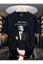 Unisex Oversized 10 Nov3 Printed Cotton Crew Neck Short Sleeve Black T-Shirt
