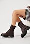 Kapilta Side Zipper Genuine Leather Women's Boots Brown Skin - 3