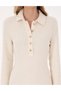 Ecru Slim Fit Polo Neck Knitted Dress 50315269-Vr019 - 5