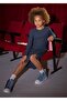 Girl's Ribbed Midi Dress Navy Blue 7915
