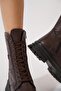Kapilta Side Zipper Genuine Leather Women's Boots Brown Skin - 4