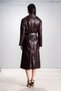 Marian Women's Single Button Lacing Belt Oversized Real Leather Trench Coat - 8