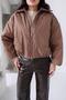 Brown Quilted Lined Thin Coat - 4