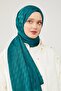 Petrol Green Moon Pattern Jacquard Elegance Shawl - 2