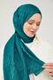 Petrol Green Moon Pattern Jacquard Elegance Shawl - 4
