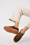 Lesnay yan armalı women's genuine leather shoes - khaki suede - 2
