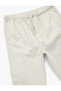 Cotton Trousers with Adjustable Waist, Elasticated Waistband, and Pocket Detail - 3