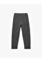 Viscose Blended Pocket Detailed Textured Waist Lace-Up Trousers - 4