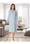 Women's Blue Special Design Lace Detailed Maternity Nightgown - 4