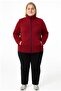 Women's Burgundy Plus Size 2 Thread Tracksuit Set-T-1014