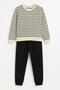 Boys' Sweatshirt and Jogger Sweatpants Set (Striped/Decorative Pocket/Cord Set) - 2