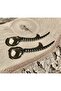 Horn Dangle Ring Piercing 316L Stainless & Tarnish-Free Steel Earrings Pair - 3