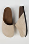 Tonala Women's Vegan Leather Buckle Beige Sabo Slippers - 3
