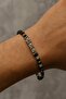 Mixed Color Bead Detailed Steel Men's Bracelet