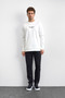 White Regular Fit Crew Neck Sweatshirt - 4