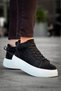 Men's Black and White Casual Lace-Up Suede Winter Boots High Sole Stylish Comfortable Sports Boots Postal - 5
