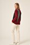 Women's Comfortable Cut Diamond Patterned Sweater Claret Red 25094 - 2