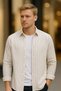 Men's White Pinstripe Lumberjack Style Shirt – Comfortable Fit New Season Stylish Combination Trend - 4