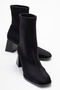Plesa Black Scuba Women's Thick Heeled Boots