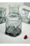 6 Pieces Hologram Whiskey Cocktail Glass Goblet Pinterest Soft Drink Glass Set of 6 280 ml Black - 2