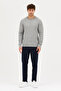 Vaclav Men's Light Gray Hair Braided Cotton Crew Neck Sweater - 8