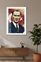Glass Mustafa Kemal Atatürk Printed Tabletop Huhu817C - Single Glass Tabletop
