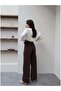 Seam Detail Wide-Leg Stretch Fabric Trousers - 4