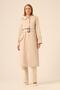 Women's Stylish Belted Seasonal Trench Coat Beige 31211 - 3