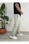 Beige Baggy Fit Corded Fabric Pants - 4
