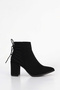Ahm 001 Back Lace Detail Mid Heel Ankle Boots