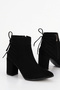 Ahm 001 Back Lace Detail Mid Heel Ankle Boots - 3