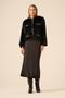 Women's Fur Textured Short Coat Black 31241