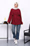 Plum Crew Neck Waist Belted Tunic - 2