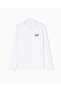 Men's Cotton Long Sleeve Woven Daily Use White Polo Collar T-Shirt - 5