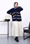 Navy Blue V-Neck Angora Soft Cardigan - 2