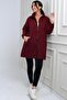 Women's Long Cashmere Coat with Front Zipper and Six Elastic Pockets - 2