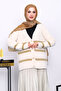 Cream V-Neck Angora Soft Cardigan