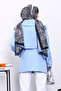 Baby Blue Double-Breasted Collar Lined Trench Coat - 4