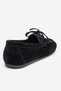 Lorven Black Suede Genuine Leather Lace-Up Women's Loafer Shoes - 5