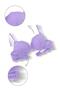 Anna 2735 Lace Low-Cut Padded Push-Up Bra and Panty Set - Lilac - 5
