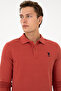 Men's Regular Fit Polo Collar Dusty Rose Basic Sweatshirt 50307757-Vr026 - 2