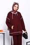 Plum Hooded Paneled Modal Set - 3