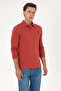 Men's Regular Fit Polo Collar Dusty Rose Basic Sweatshirt 50307757-Vr026 - 3
