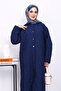 Navy Blue Quilted Hooded Cap - 3
