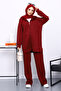 Burgundy Stone Scuba Tunic Trouser Suit - 2