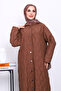 Brown Quilted Hooded Cap - 3