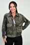 Women's Suede Coat with Pockets and Front Zipper - 3